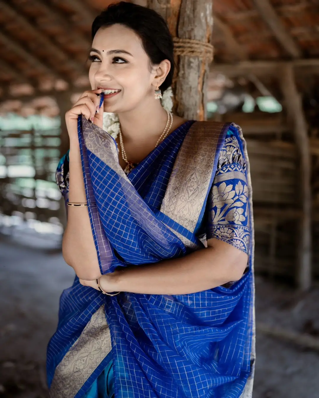 Telugu TV Actress Deepa Jagadeesh In Blue Lehenga Choli